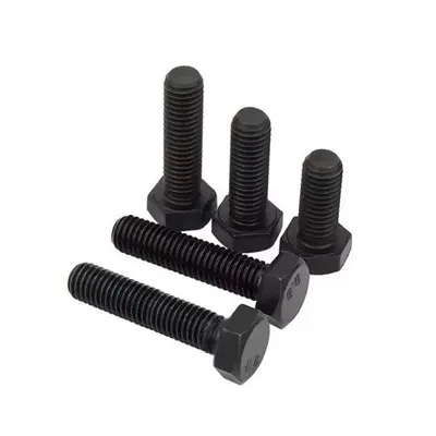 Baja Karbon Din933 Kelas 4.8 dengan Benang Penuh Baut Hex Berlapis Hitam