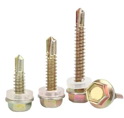 Sekrup Pengeboran Mandiri Kepala Flange Hex dengan Mesin Cuci Pvc